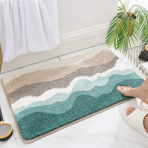 Navak Carpet Cartoon Imitation Cashmere Bathroom Mats Entry Door Quick Drying Absorbent Rugs Non-Slip Thickened Bedroom Carpets Household