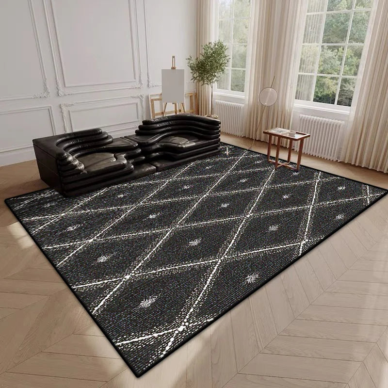 Navak Carpet Modern Simple Style Plaid Pattern Decor Rug for Living Room Soft Easy Clean Sofa Table Mat Big Size Cloakroom Non-slip Carpet