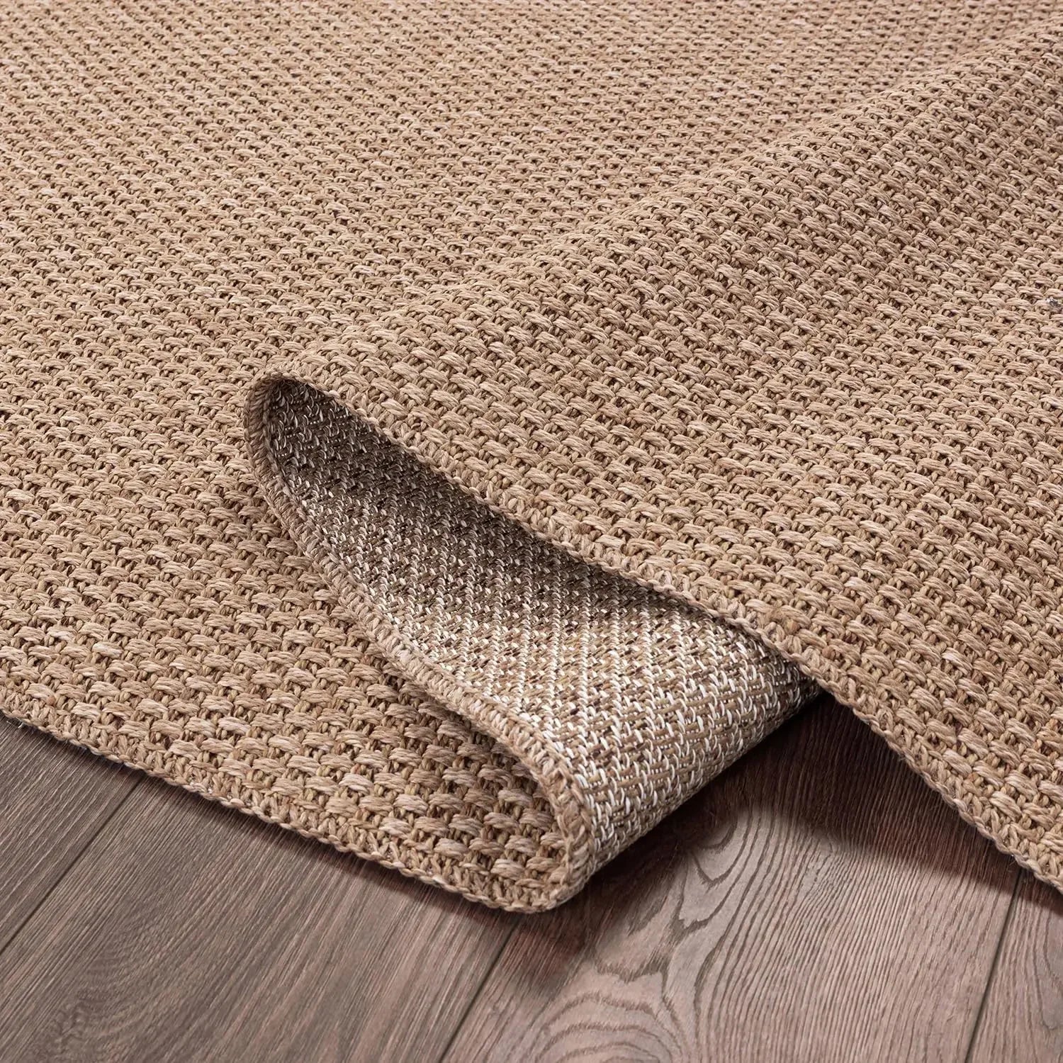 Navak Carpet Easy Jute Rug 5x7, Indoor Outdoor Natural Color Farmhouse Area Rugs for Living Room Patio and Kitchen Rug,(5 x 7)