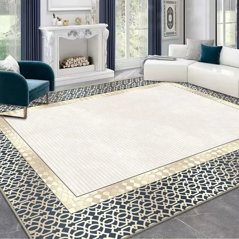 Navak Carpet Light Luxury Rugs for Bedroom Anti-slip Bedside Rug Large Area Living Room Decoration Soft Carpet Washable Cloakroom Floor Mat