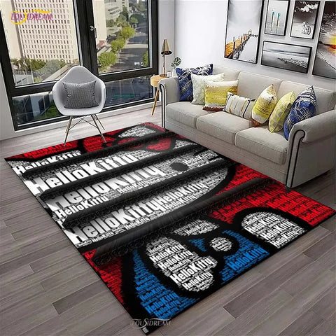 Navak Carpet Hello Kitty kawaii Cartoon Anime Carpet for Living Room Bedroom Rug Kitchen Door Kids Un-slip Floor Mat Alfombra Birthday gift