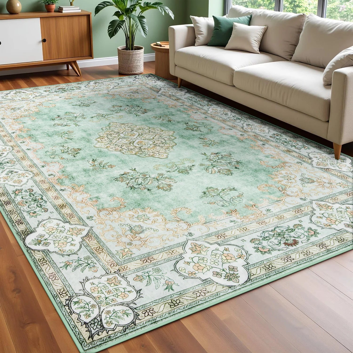 Navak Carpet Area Rugs for Living Room Elegant Floral Traditional Faux Wool Area Rug