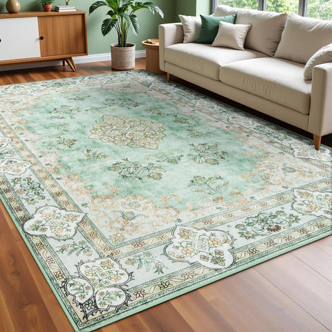 Navak Carpet Area Rugs for Living Room Elegant Floral Traditional Faux Wool Area Rug