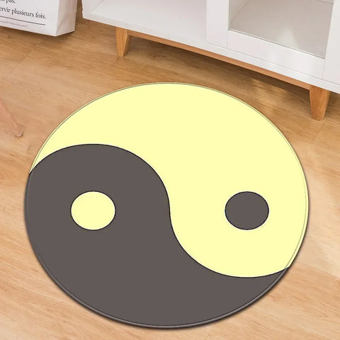Navak Carpet Yin Yang Tai Chi Round Carpet Flower of Life Gym Carpets Circle Rug Indian Buddha Yoga Meditation Mats Non-slip Chair Mat Decor