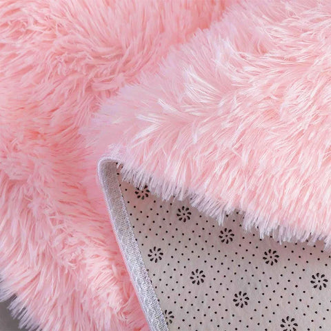 Navak Carpet Pink Bedroom Carpet For Children's Room Cute Girls Floor Soft Mat Living Room Decoration White Fluffy Large Kids Bedside Rugs