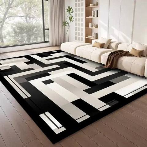 Navak Carpet Nordic Style Geometric Large Rugs for Living Room Modern Decoration Home Carpet Light Luxury Bedroom Rug  Washable Mat