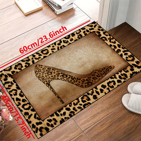 Navak Carpet Leopard print Mat 1pc machine washable leopard print mat entrance living room bedroom nursery outdoor terrace garden carpet