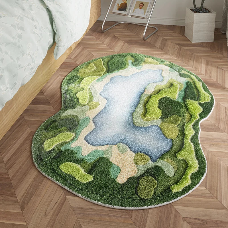 Navak Carpet Nordic Style Bedroom Decor Carpet Home Fluffy Soft Rug Irregular Shapes Carpets for Living Room Thickend Plush Bedside Floor Mat