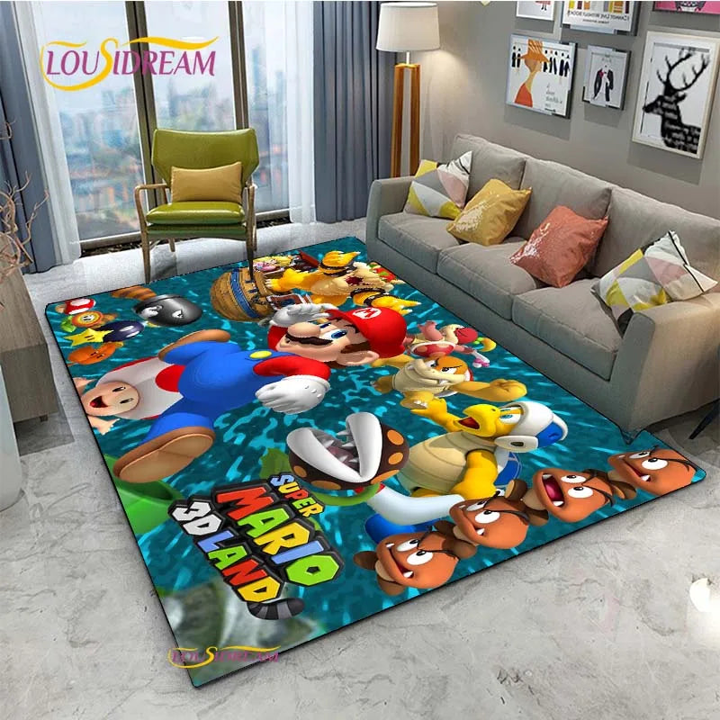 Navak Carpet Mario Cartoon Anime Carpet for Living Room Bedroom Cute Rugs Table Kitchen Door Kids Un-slip Floor Mats Alfombra Birthday gift