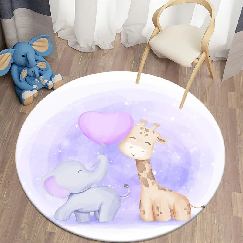 Navak Carpet Cartoon Cute Bear Round Carpet for Living Room Rugs Bath Mat for Children Room Mats Bedroom Carpets Baby Kids Room Home Decor