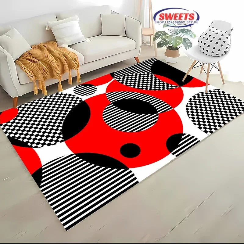 Navak Carpet 3D HD Nordic Style Minimalist Geometric Pattern Carpet for Living Room Bedroom Anti-slip Rug Sofa Doormat Home Decor Durable Mat