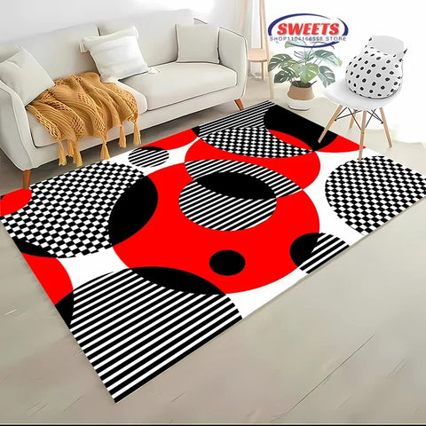 Navak Carpet 3D HD Nordic Style Minimalist Geometric Pattern Carpet for Living Room Bedroom Anti-slip Rug Sofa Doormat Home Decor Durable Mat