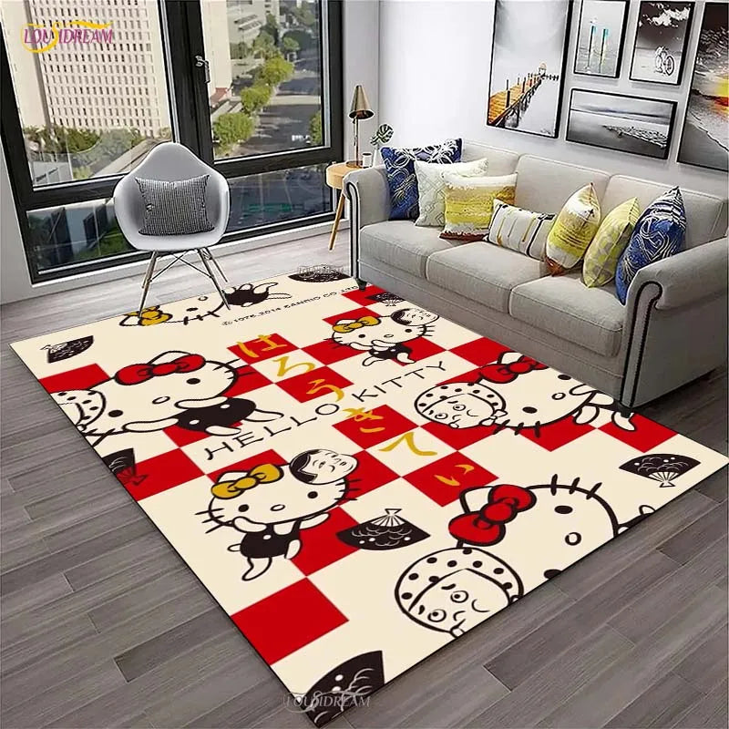 Navak Carpet Hello Kitty kawaii Cartoon Anime Carpet for Living Room Bedroom Rug Kitchen Door Kids Un-slip Floor Mat Alfombra Birthday gift