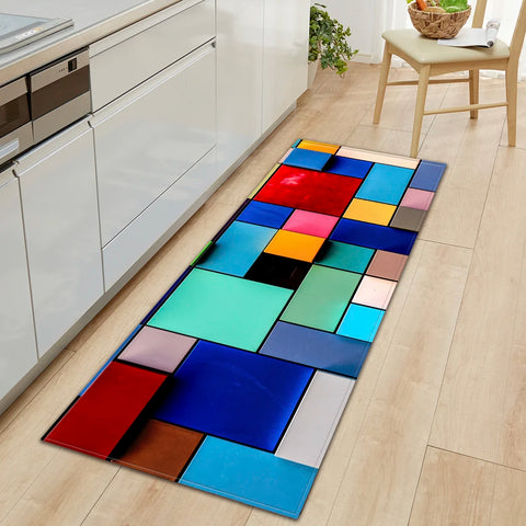 Navak Carpet Plaid Kitchen Mat Home Living Room Balcony Bedroom Floor Decoration 3D Carpet House Hallway Entrance Door Bath Non-Slip Foot Rug