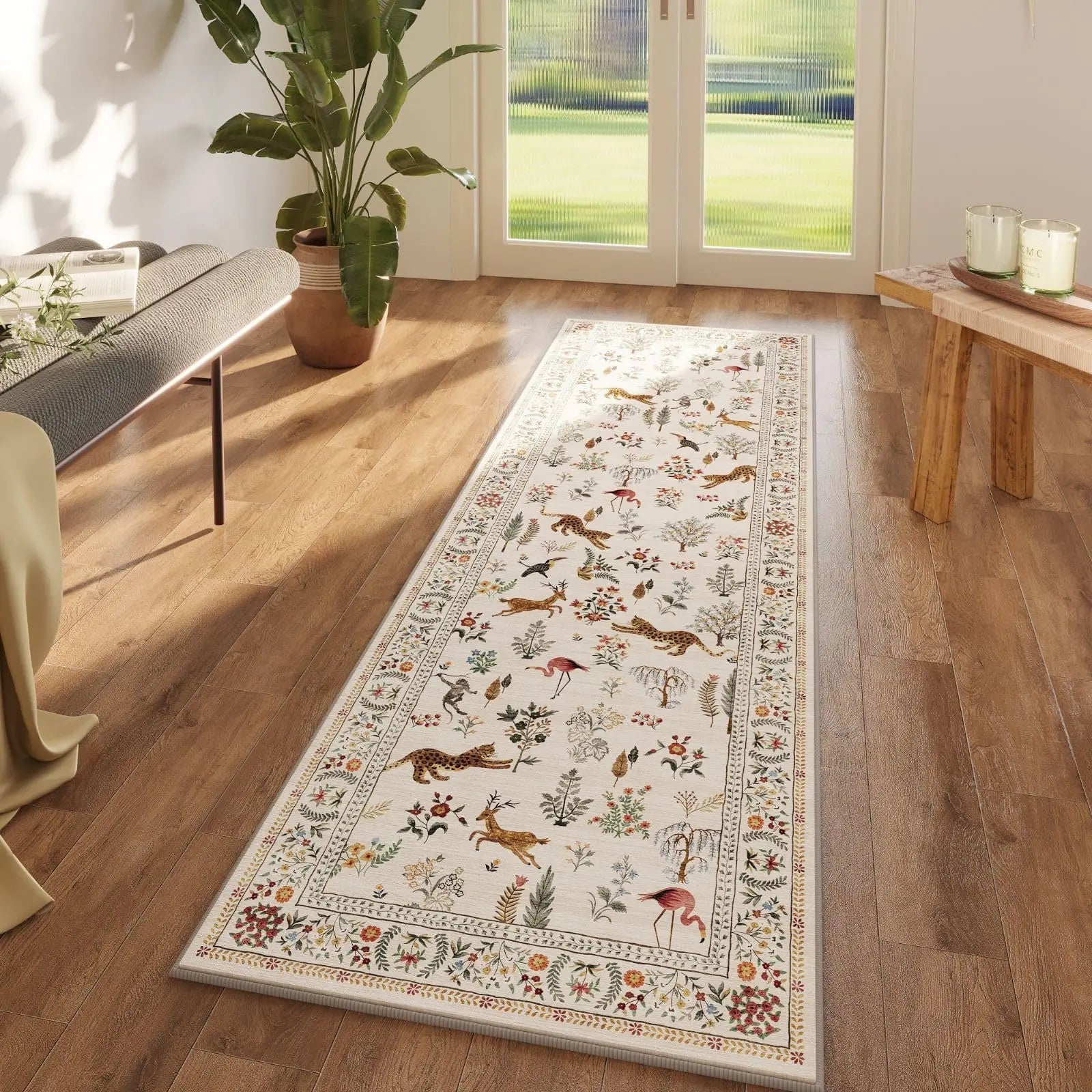 Navak Carpet Exclusive Picks Runner Rug for Kitchen Non Slip Washable Rugs with Rubber Backing Soft Floral Animal Carpet Runner for Kitchen Home Decor