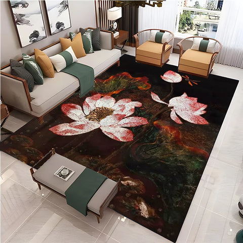 Navak Carpet Chinese Style Living Room Carpet Coffee Table Floor Mat Alfombra Rug Study Bedroom Bedside Home Decoration Non-slip Floor Mat