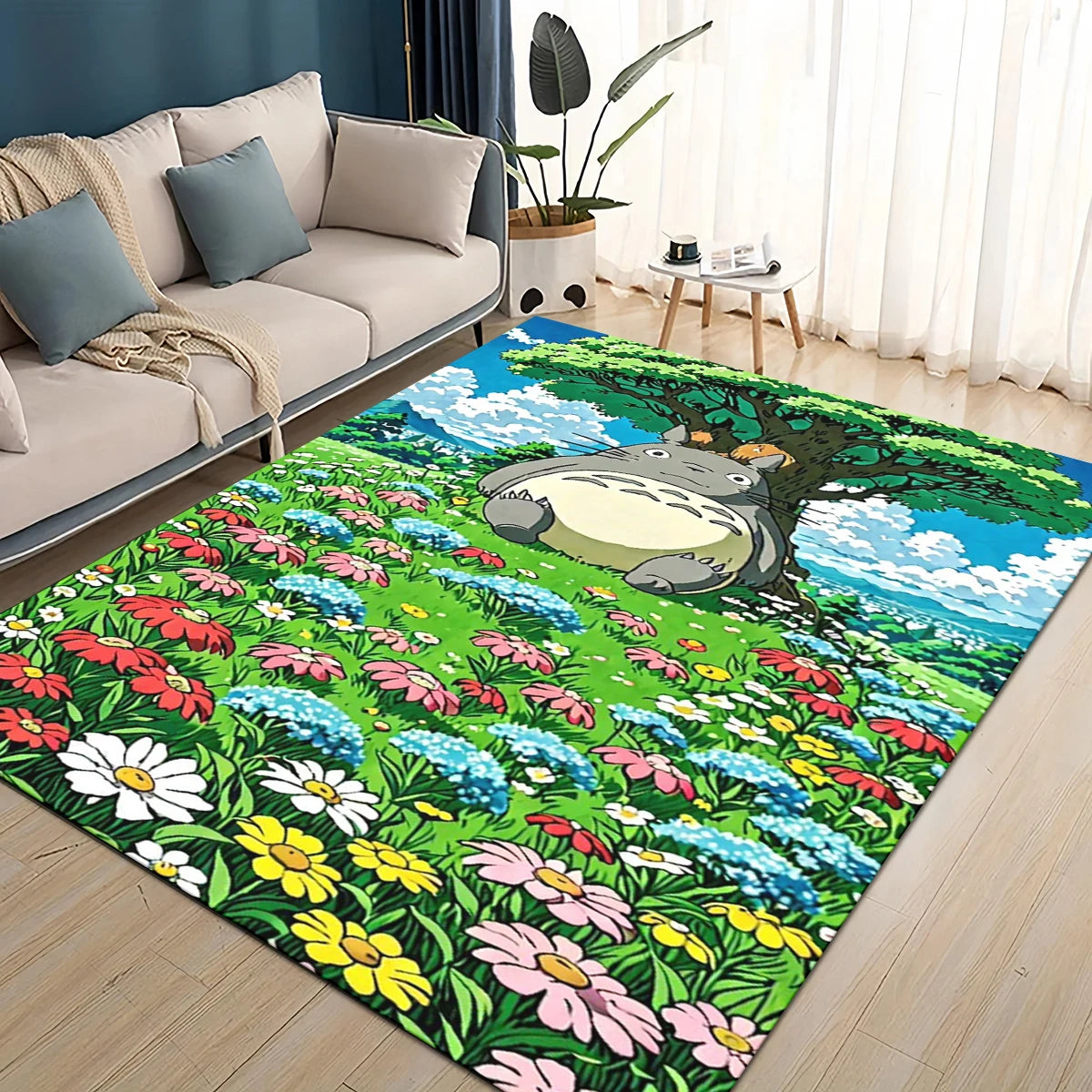 Navak Carpet 3D T-Totoros Cartoon Area Rug,Carpet Rug for Living Room Children's Bedroom Sofa Doormat Decor,kids Play Non-slip Floor Mat