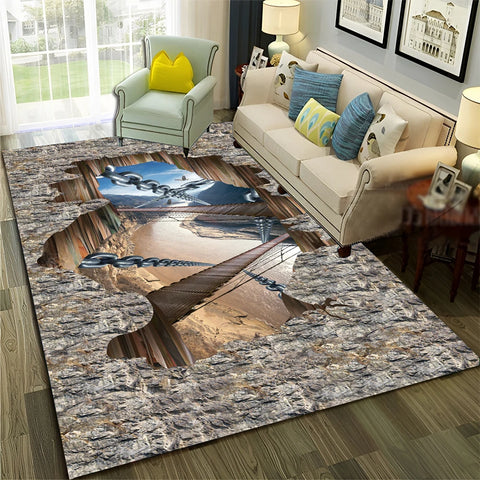 Navak Carpet 3D Illusion Vision Hallucination HD Carpet Rug for Home Living Room Bedroom Sofa Doormat Decor,Child Area Rug Non-slip Floor Mat