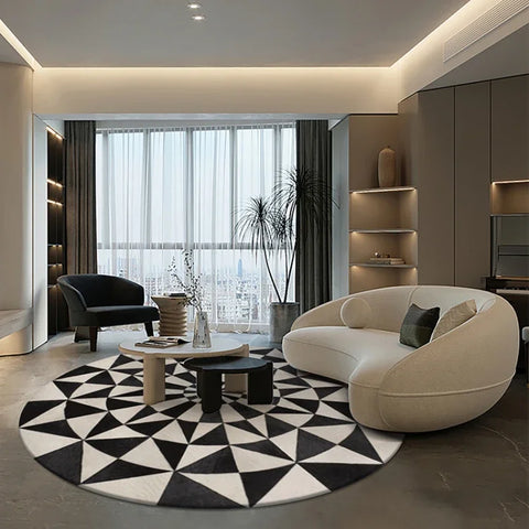 Navak Carpet Fluffy Soft Living Room Decoration Carpet Light Luxury Rugs for Bedroom Large Area Round Lounge Rug Home Study Thicken Plush Mat