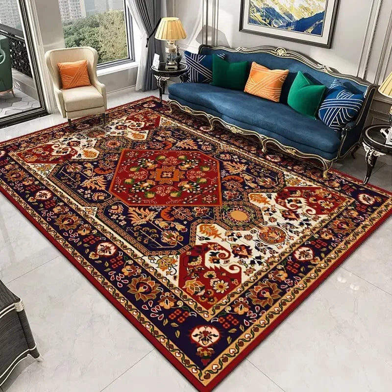 Navak Carpet Persian Retro Carpet Living Room Light Luxury Decoration Bedroom Bedside Large Rugs Lobby Coffee Table Non-Slip Lint-Free Mats