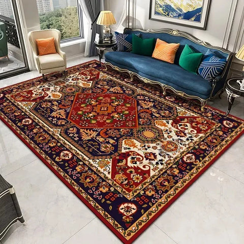 Navak Carpet Persian Retro Carpet Living Room Light Luxury Decoration Bedroom Bedside Large Rugs Lobby Coffee Table Non-Slip Lint-Free Mats