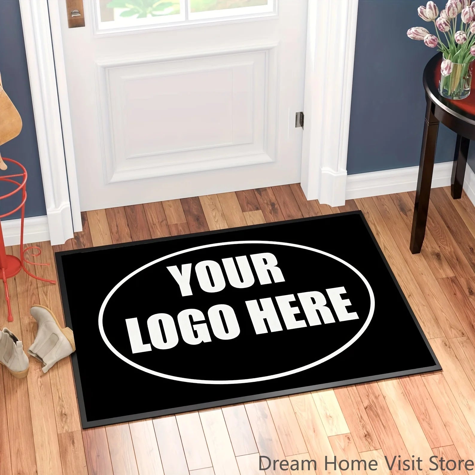 Navak Carpet Custom Photo Text Area Mat Carpet Rug Printed Rectangle Rugs for Adult Yoga Living Room Decorative Personalized Entrance Doormat