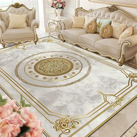 Navak Carpet Luxury European Living Room Rugs Lounge Sofa Coffee Table Anti-slip Carpet Home Room Bedroom Decor Cloakroom Floor Mats Washable