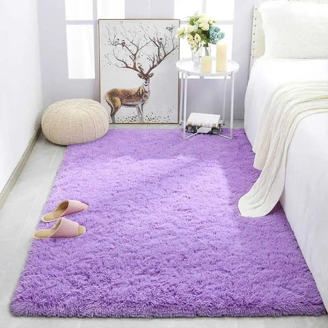 Navak Carpet Shag Living Room Silk Wool Carpet Home Bedroom Bed Full Floor Mat Nordic Sofa Non-Slip Mat Simple Wind Plush Cushion
