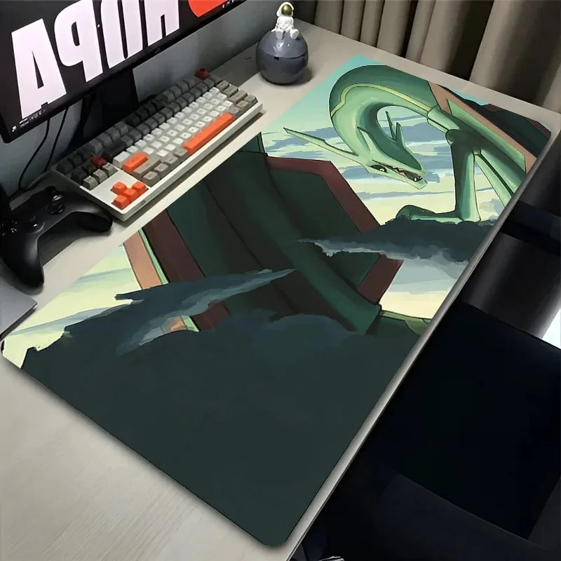 Navak Carpet Green Dragon Clouds Mouse Pad XXL PC Japan Anime R-rayquaza Mousepad Laptop P-pokemons Gamer Keyboard Rug Cool Desk Mat Carpet