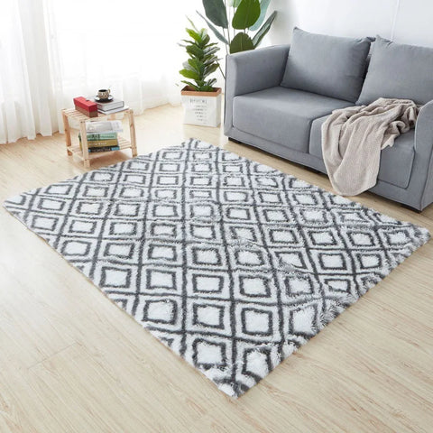 Navak Carpet Soft Long Plush Bedroom Rug Living Room Fluffy Gradient Carpet Mats Tie Dyeing Floor Carpets Bay Window Home Decor Rugs