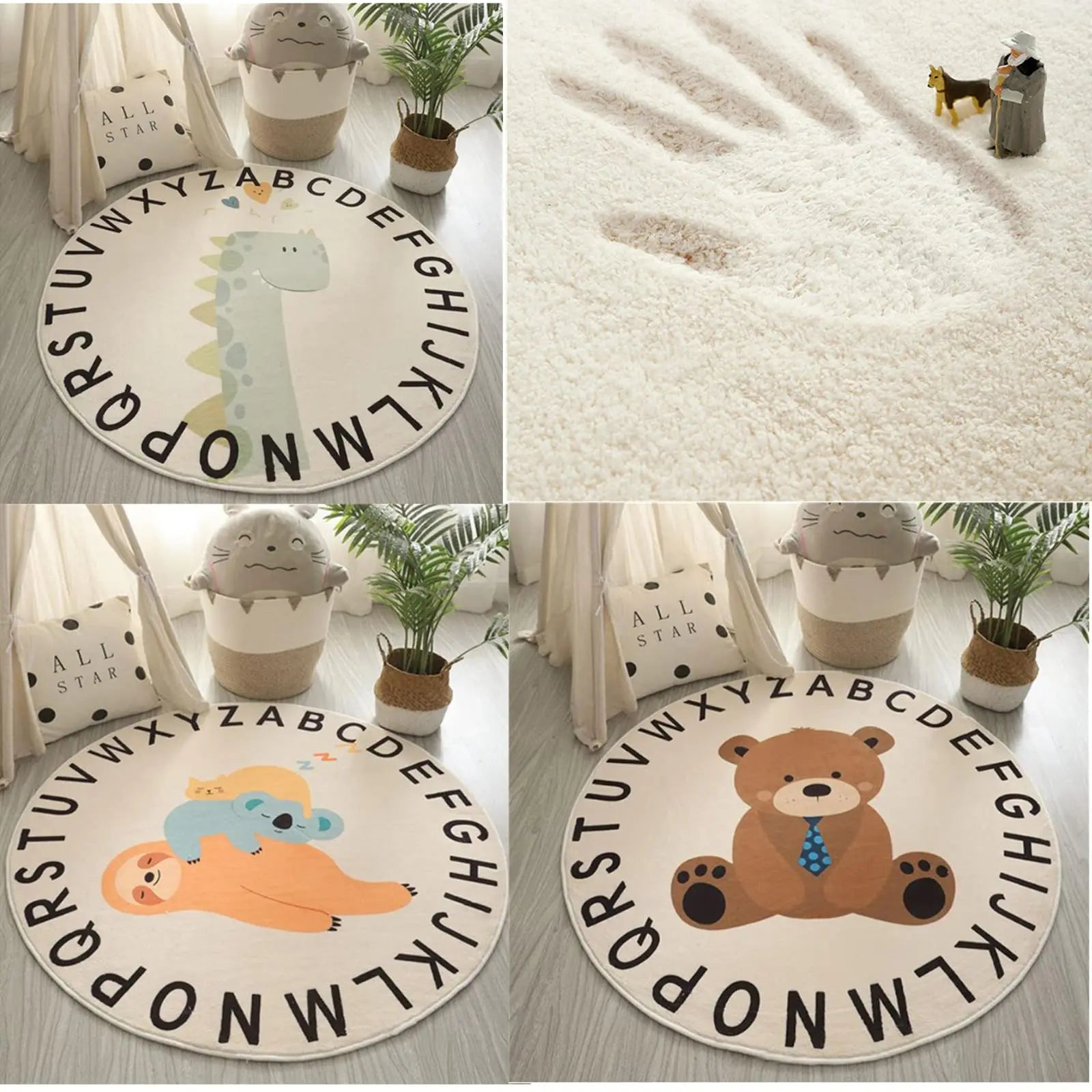 Navak Carpet Exclusive Picks Round Rug for Kid Soft Alphabet Nursery Area Rug Boys Girls Educational Learn Fun Play Carpet for Kids Room Bedroom Decor