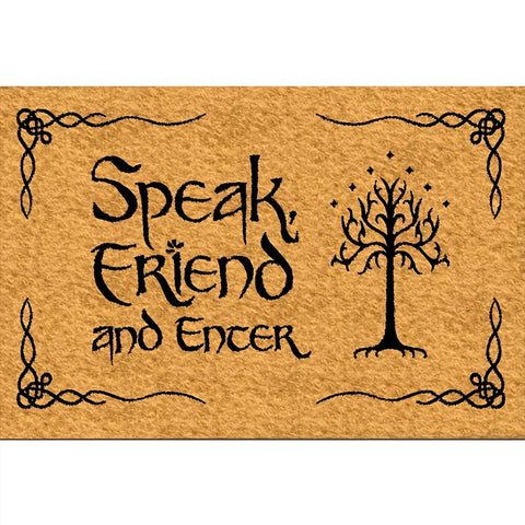Navak Carpet Speak Friend and Enter Doormat Non slip Rubber Backing  Outdoor Entrance Floor Mat,Decorative Rugs,Welcome Mat for Home Entryway