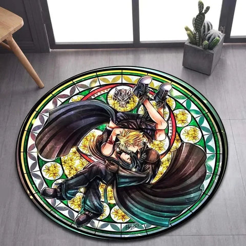 Navak Carpet Daily Picks DISNEY Kingdom Hearts Cartoon Pattern Area Rug Round Floor Mat Kid Living Room Carpet Bathroom Kitchen Doormat Decorate
