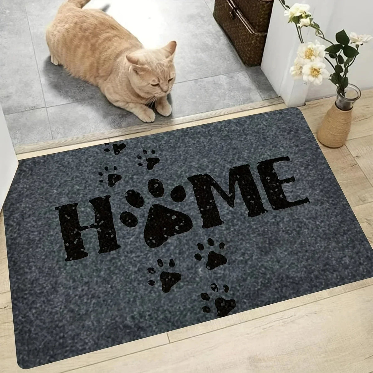 Navak Carpet Cat Paw Printed Door Mat Home Doormat Welcome Mat Living Room Carpet Anti Slip Foot Pad Kitchen Rug  Door Mat Entrance  Bath Mat