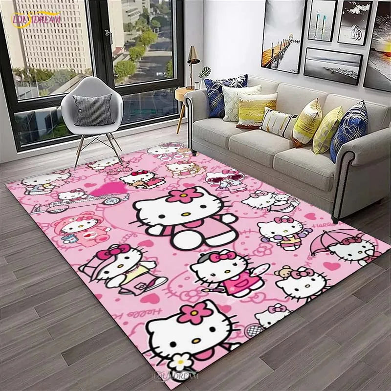 Navak Carpet Hello Kitty kawaii Cartoon Anime Carpet for Living Room Bedroom Rug Kitchen Door Kids Un-slip Floor Mat Alfombra Birthday gift