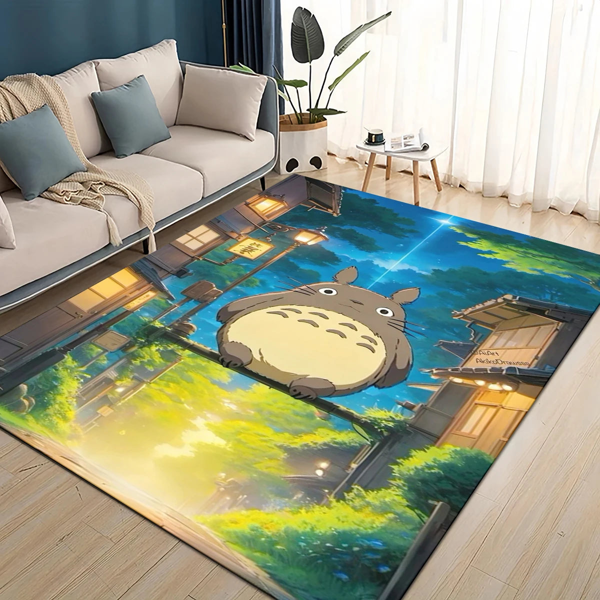 Navak Carpet 3D T-Totoros Cartoon Area Rug,Carpet Rug for Living Room Children's Bedroom Sofa Doormat Decor,kids Play Non-slip Floor Mat