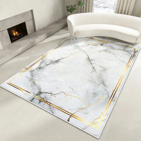 Navak Carpet Nordic Marble Style Carpet Modern Decoration Home Living Room Non-slip Washable Rug Bedroom Lounge Foldable Soft Plush Floor Mat