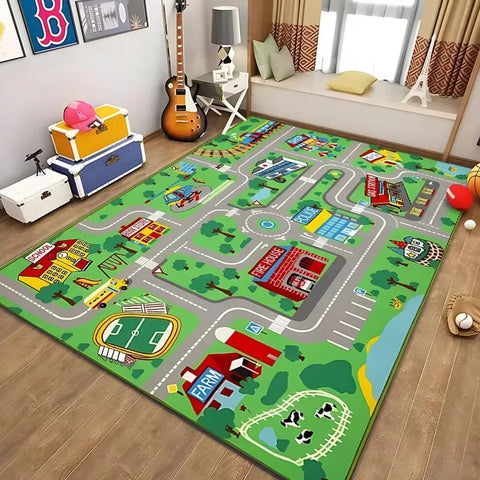 Navak Carpet Children’s Educational City Life Playmat Rug Road Traffic System Carpet for Bedroom Playroom Fun Learning Floor Mat Safe Kids