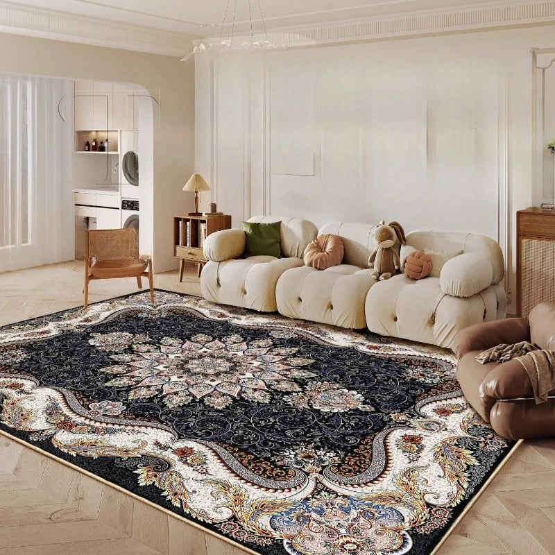 Navak Carpet Ethnic Style Bedroom Decor Retro Carpet Light Luxury Carpets for Living Room Washable Lounge Soft Floor Mat Anti-slip Study Rug