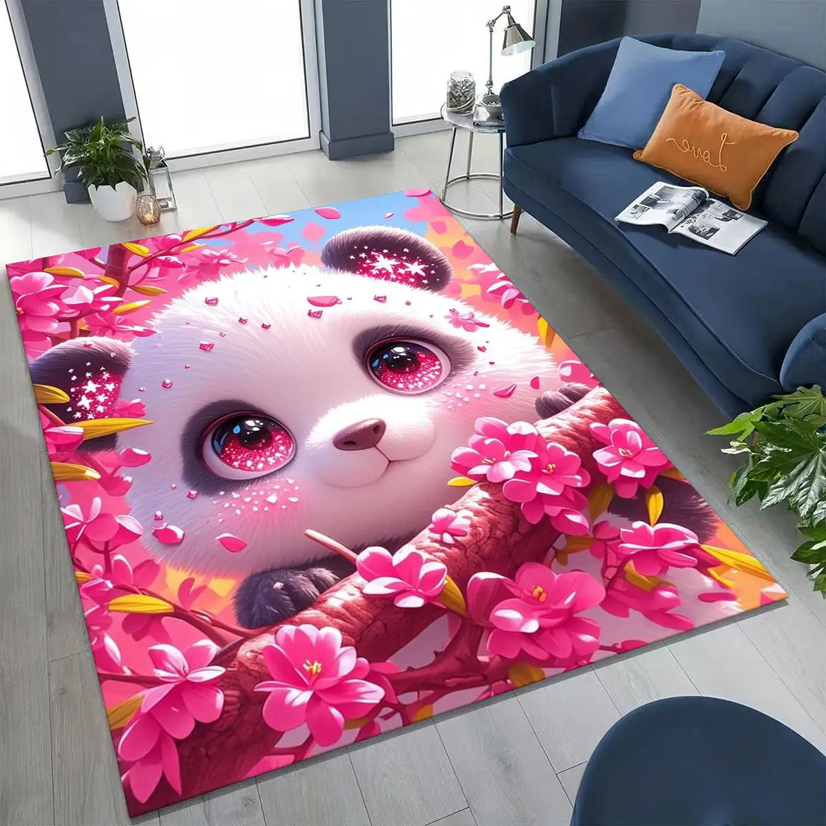 Navak Carpet 2026 New Dream Panda Cute Cartoon Art Rug for Bedroom Living Room Sofa Home Doormat Decor,Large Kid Play Non-slip Floor Mat Gift