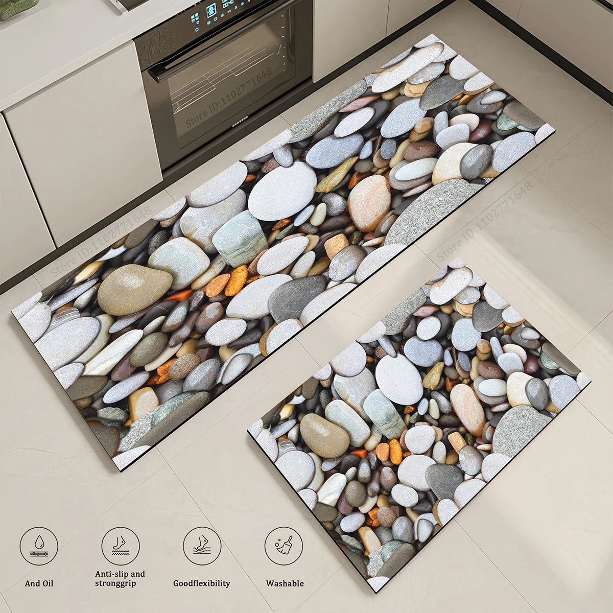 Navak Carpet Kitchen Stone Rug Waterproof and Non-slip Kitchen Long Floor Mat Quality Washable Bedroom Hallway Corner Entrance Doormat Carpet