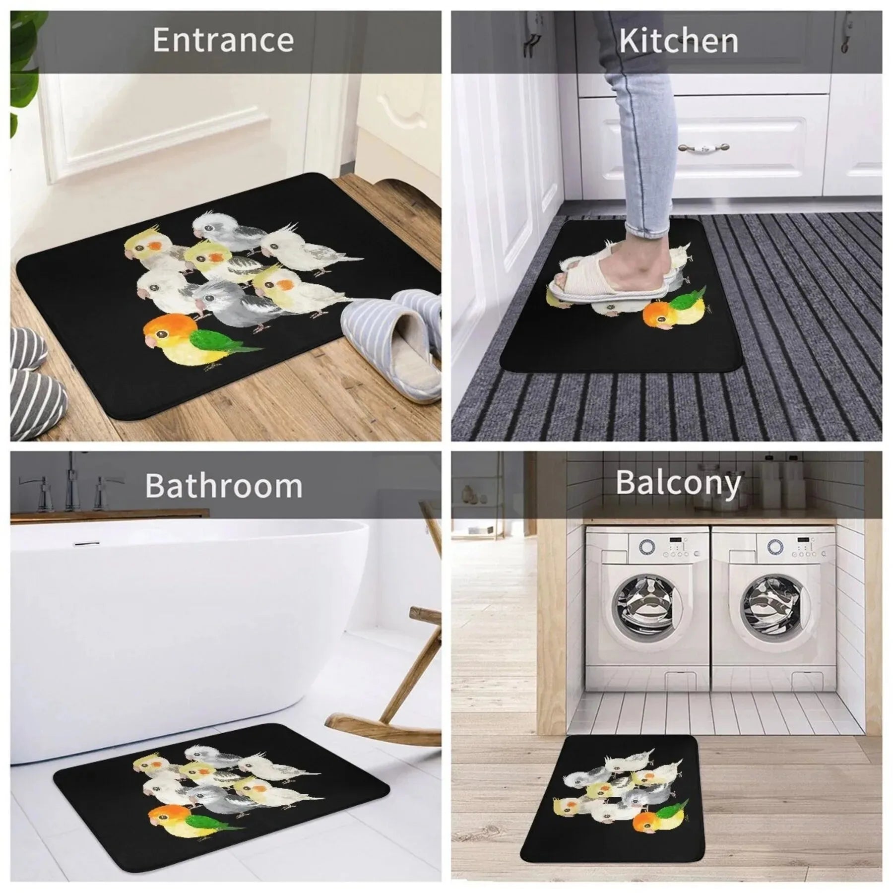 Navak Carpet 1PC 3D pattern Landscape Door Mats Kitchen Rugs Non-Slip Pop design Bathroom Rugs Bath Mat Carpet for Home Sink Laundry Decor