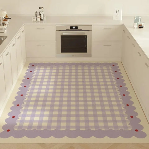 Navak Carpet Grid Pattern Carpet Dreamy Color Scheme Girlish Heart Decoration Anti Slip Rug Living Room Home Fashionable and Beautiful Mat