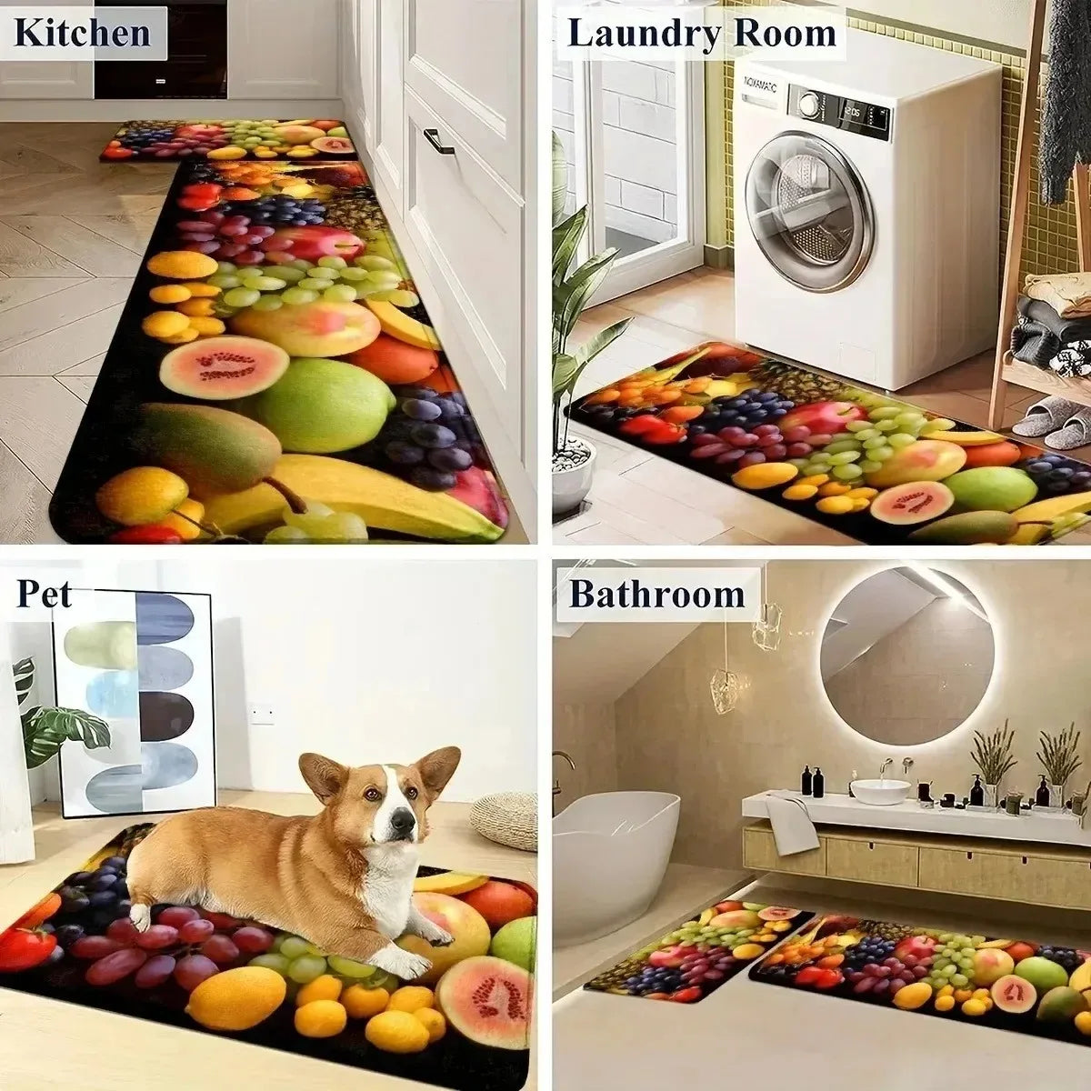Navak Carpet 1PC Charactors pattern Kitchen Rugs Non-Slip Home Door Mats Pop design Bathroom Rugs Bath Mat Carpet for Home Sink Laundry Decor