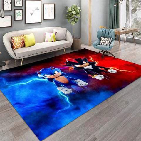 Navak Carpet Daily Picks S-Soni-c Themed Floor Mat Soft Play Rug for Kids Bedroom Living Room Decor Game Room Carpet Bedside Rug Christmas Gift