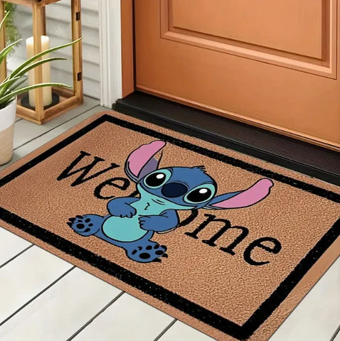 Navak Carpet 1pc Stitch The Movie Welcome Doormat Non-Slip Vibrant Floral Design Machine Washable Easy Clean Home Decoration Children Carpet