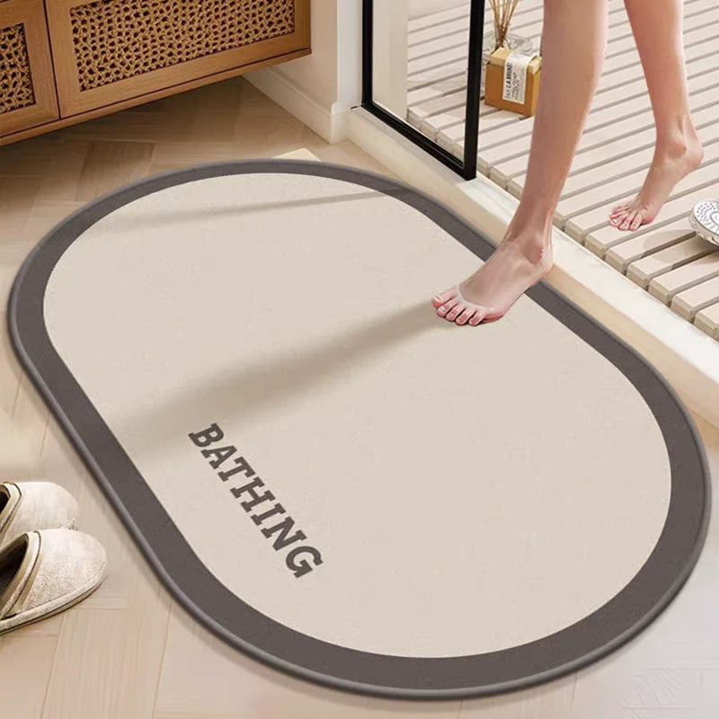 Navak Carpet Bathroom Mat, Non-Slip Absorbent Floor Rug – Quick-Dry Silicone/Algae Mud Doormat for Shower, Toilet, Washroom