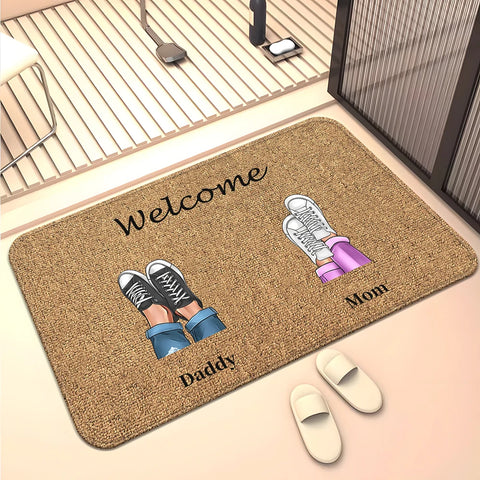 Navak Carpet Family Members Home Living Room  Sofa Door Mat Decoration Anti Slip Floor Mat Cute Rug  Door Mat Carpet  Area Rug  Kawaii Rug