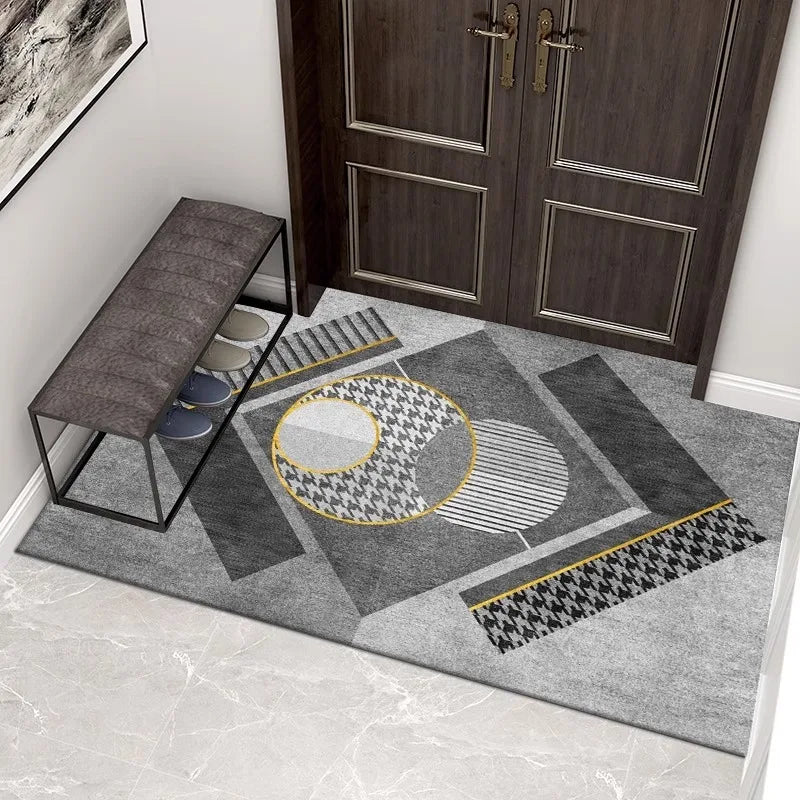 Navak Carpet Europe Style Geometry Round Pattern Carpet Living Room Sofa Bedroom Study Kitchen Entrance Door Mat Non-slip Fashion Decor Rug
