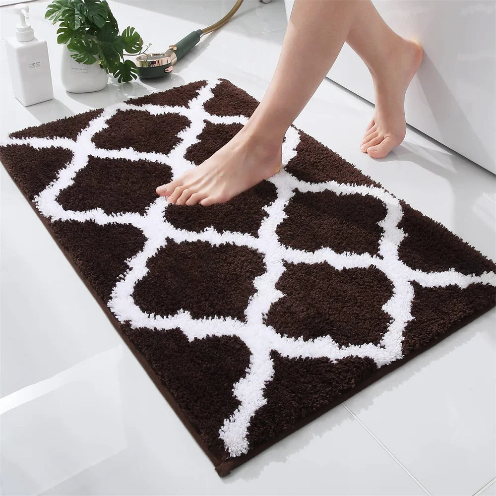 Navak Carpet Olanly Shaggy Bath Mat Microfiber Super Absorbent Bathroom Shower Rug Non-Slip Soft Shower Mats Floor Plush Carpet Foot Wash Mat